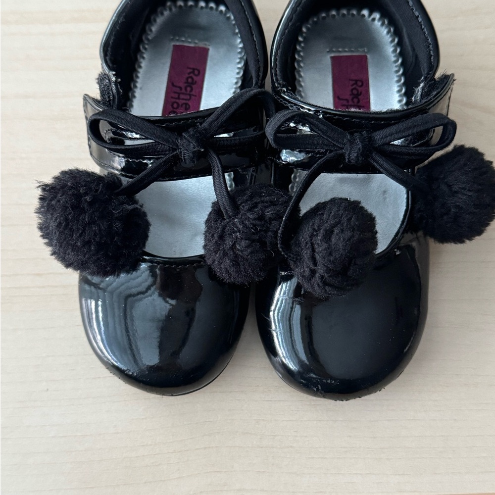 Rachel Kids Black Pom-Pom Shoes